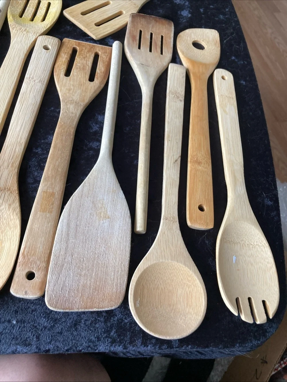 Set of Wooden Kitchen Utensils - Natural Wood
